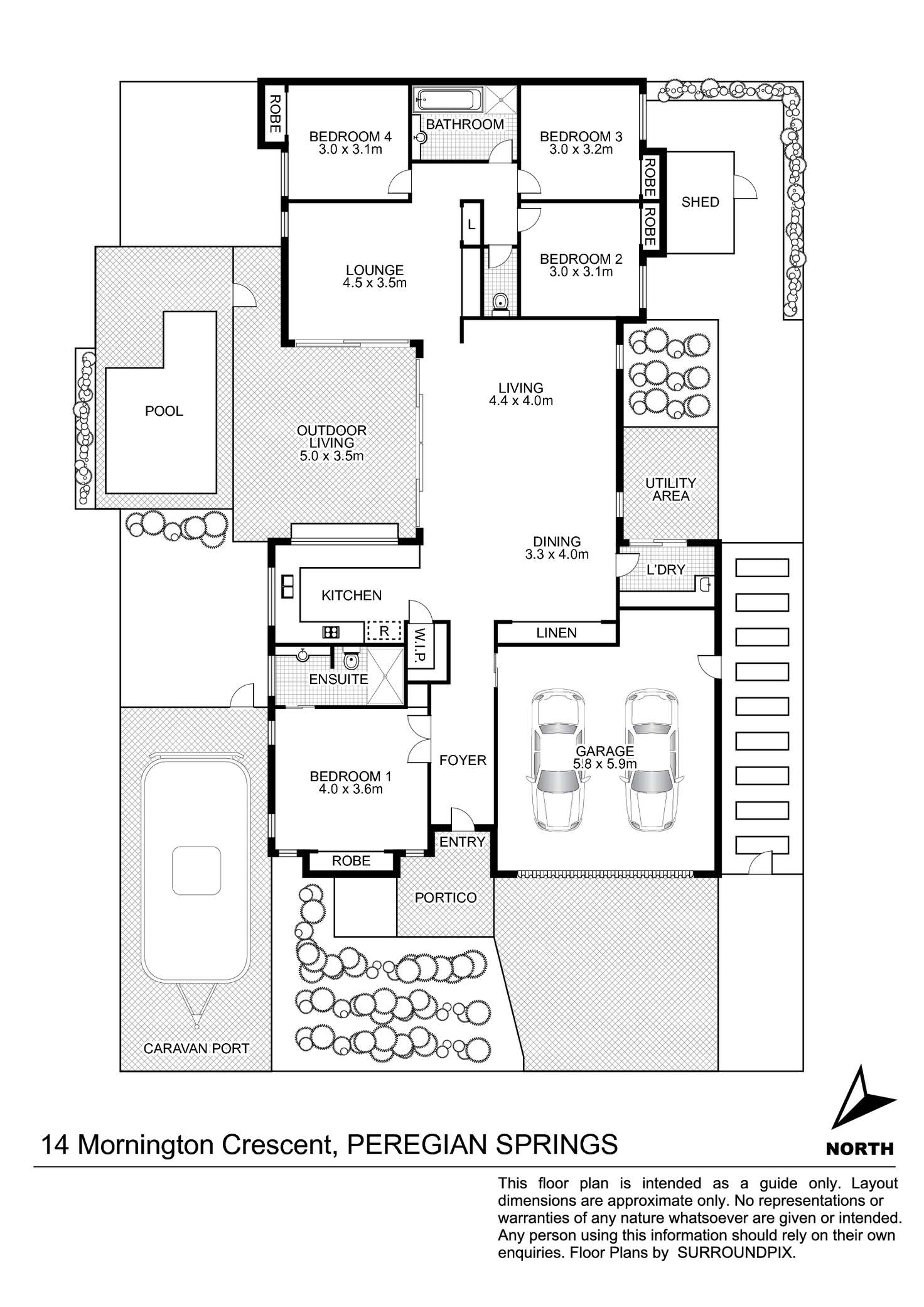 Floorplan of Homely house listing, 14 Mornington Crescent, Peregian Springs QLD 4573