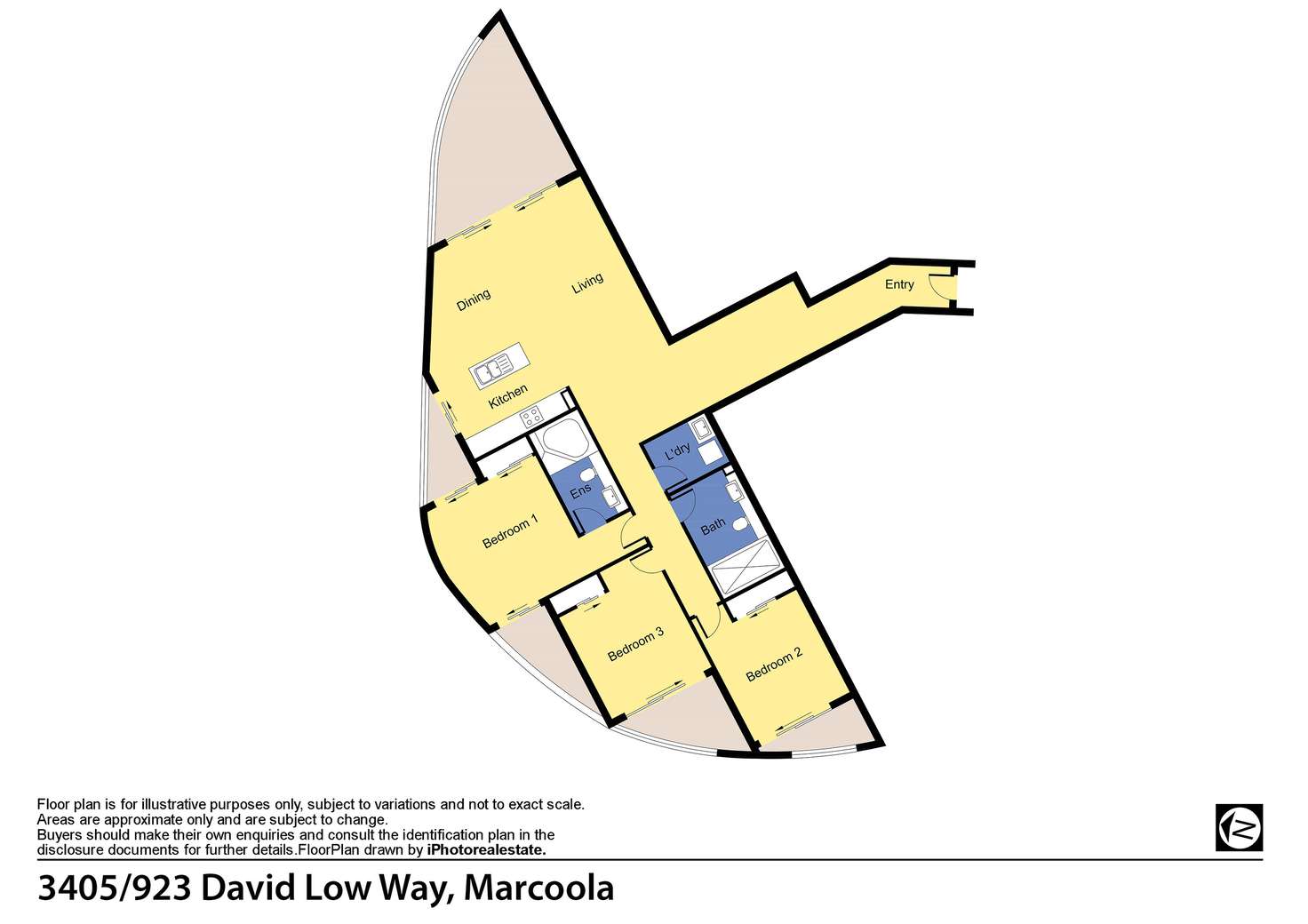 Floorplan of Homely unit listing, U3405/923 David Low Way, Marcoola QLD 4564