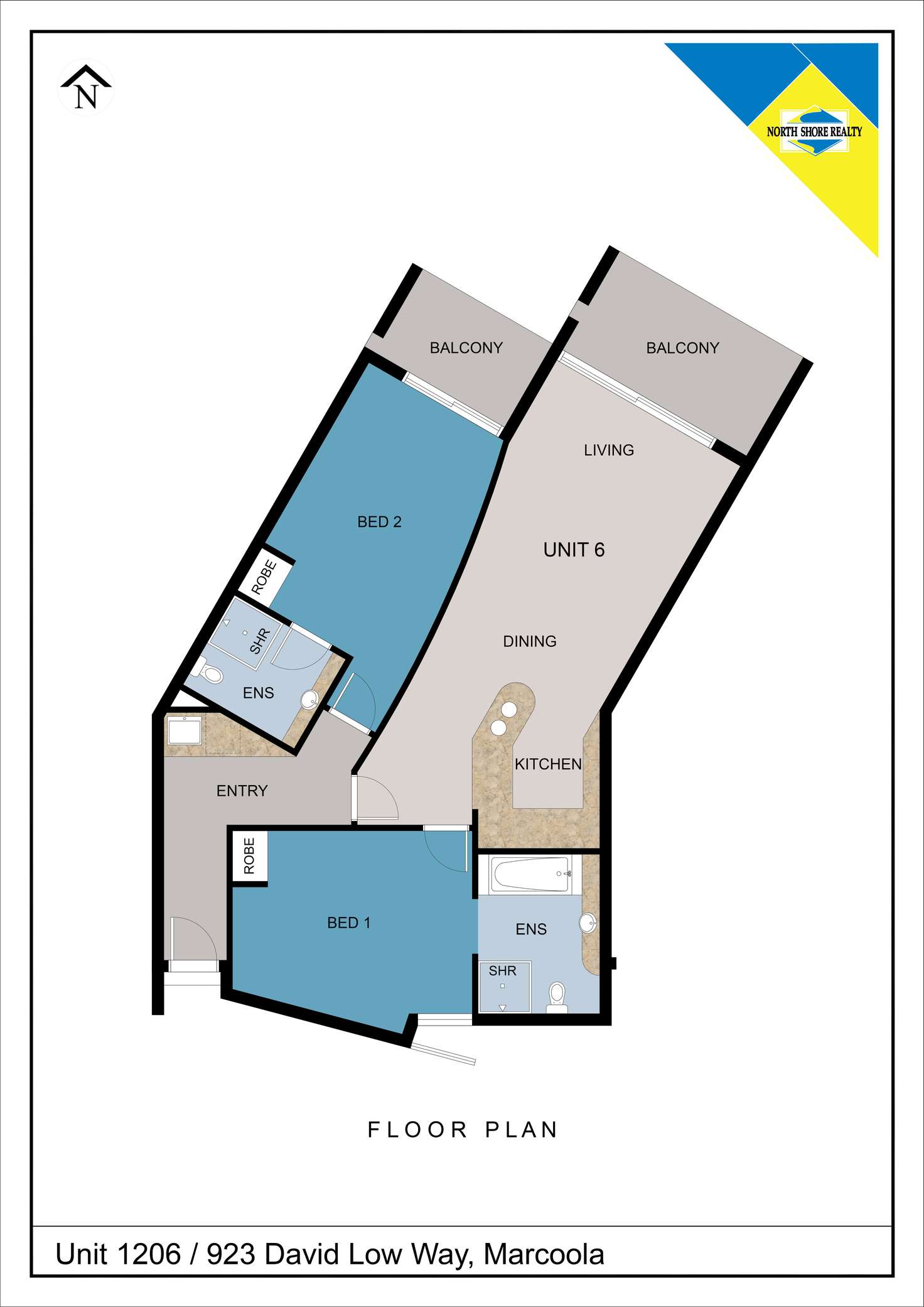 Floorplan of Homely unit listing, U1206/923 David Low Way, Marcoola QLD 4564