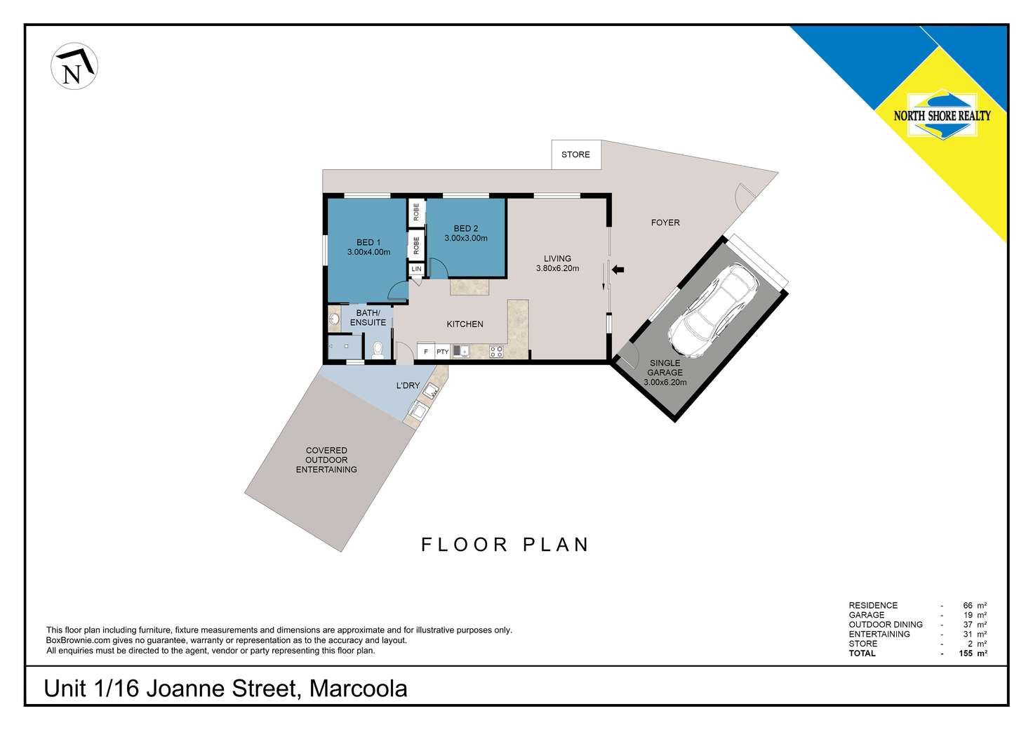 Floorplan of Homely unit listing, U1/16 Joanne Street, Marcoola QLD 4564