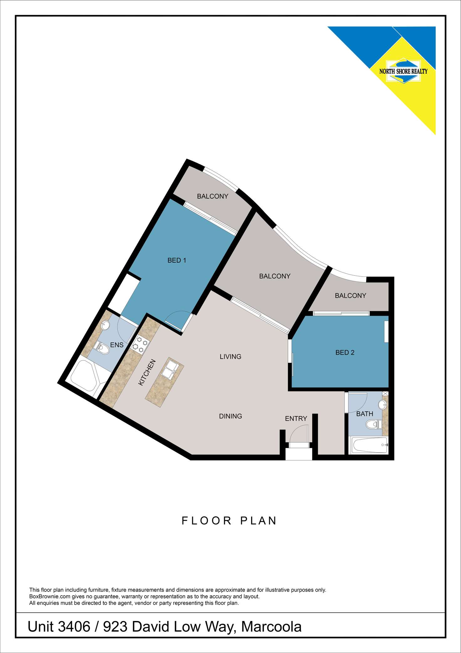 Floorplan of Homely unit listing, U3406/923 David Low Way, Marcoola QLD 4564