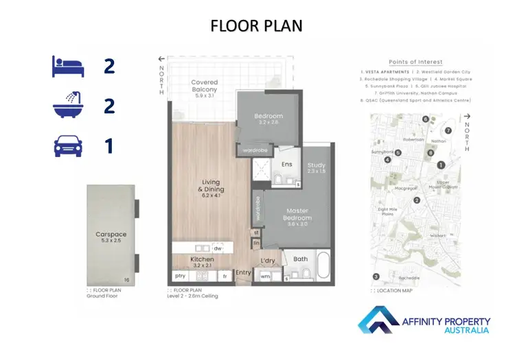 Floorplan of Homely unit listing, 304/32 Gonzales St, Macgregor QLD 4109