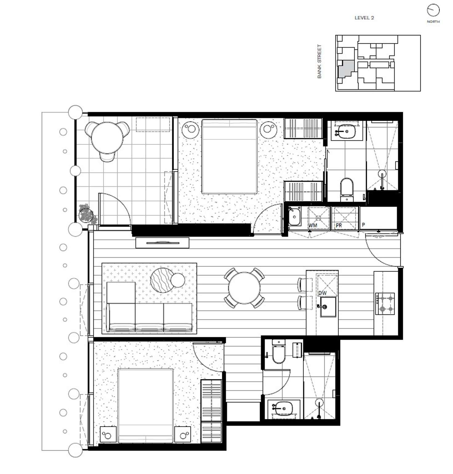 Floorplan of Homely apartment listing, 303/41 Bank St, South Melbourne VIC 3205