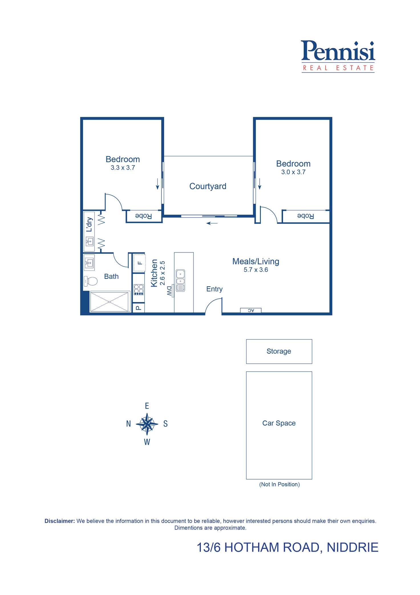 Floorplan of Homely apartment listing, 13/6 Hotham Road, Niddrie VIC 3042