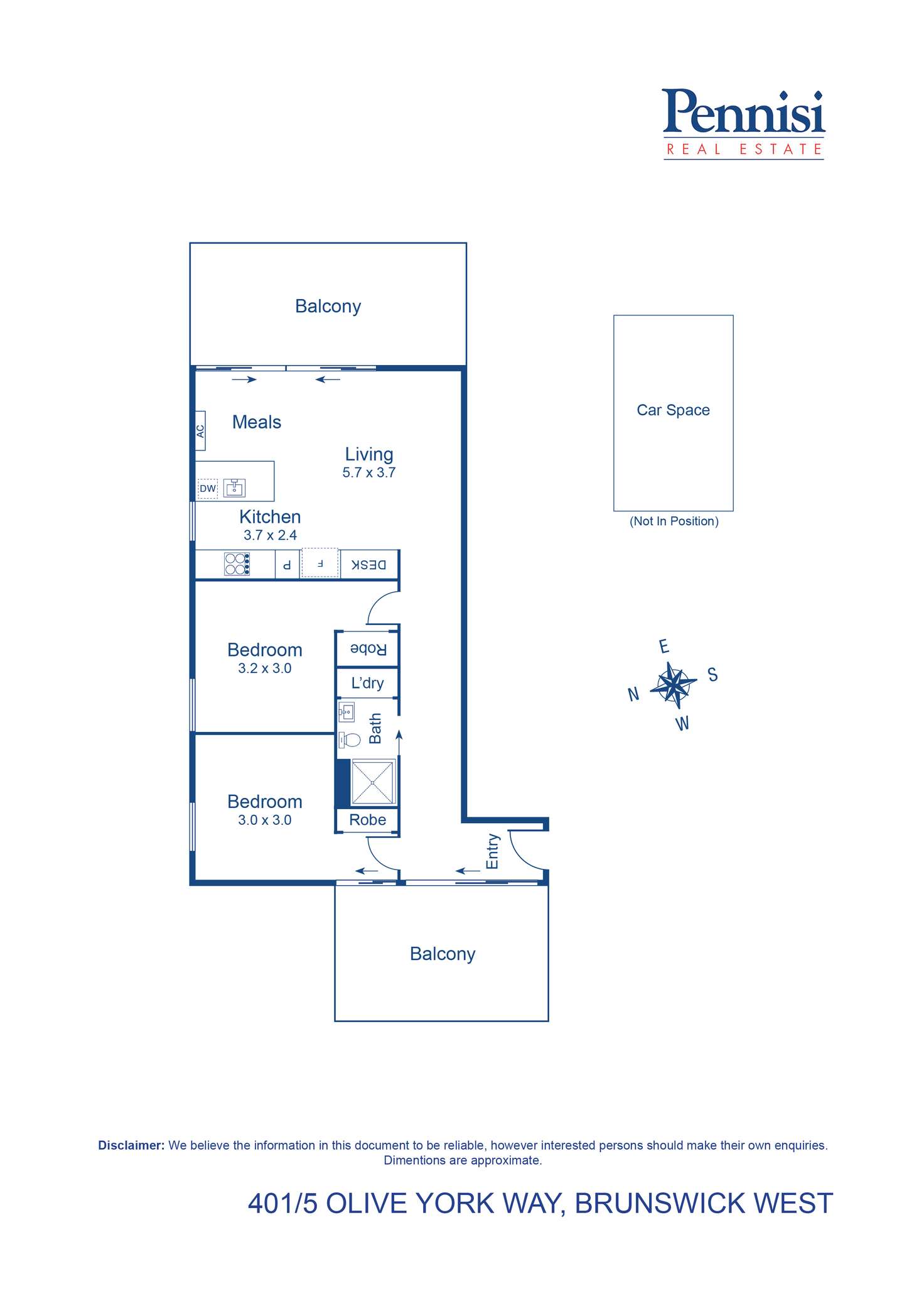Floorplan of Homely apartment listing, 401/5 Olive York Way, Brunswick West VIC 3055