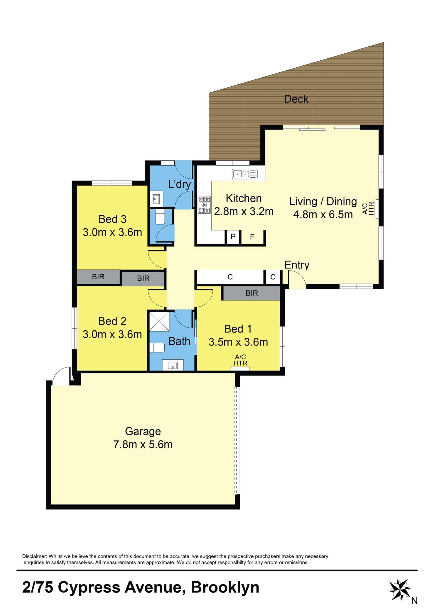 Floorplan of Homely unit listing, 2/75 Cypress Ave, Brooklyn VIC 3012