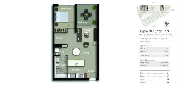 Floorplan of Homely apartment listing, 4213/18 Parkside Circuit, Hamilton QLD 4007