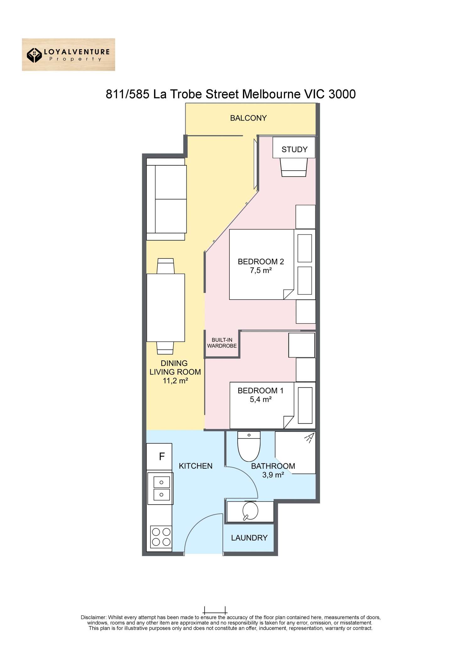 Floorplan of Homely unit listing, 811/585 La Trobe St, Melbourne VIC 3000