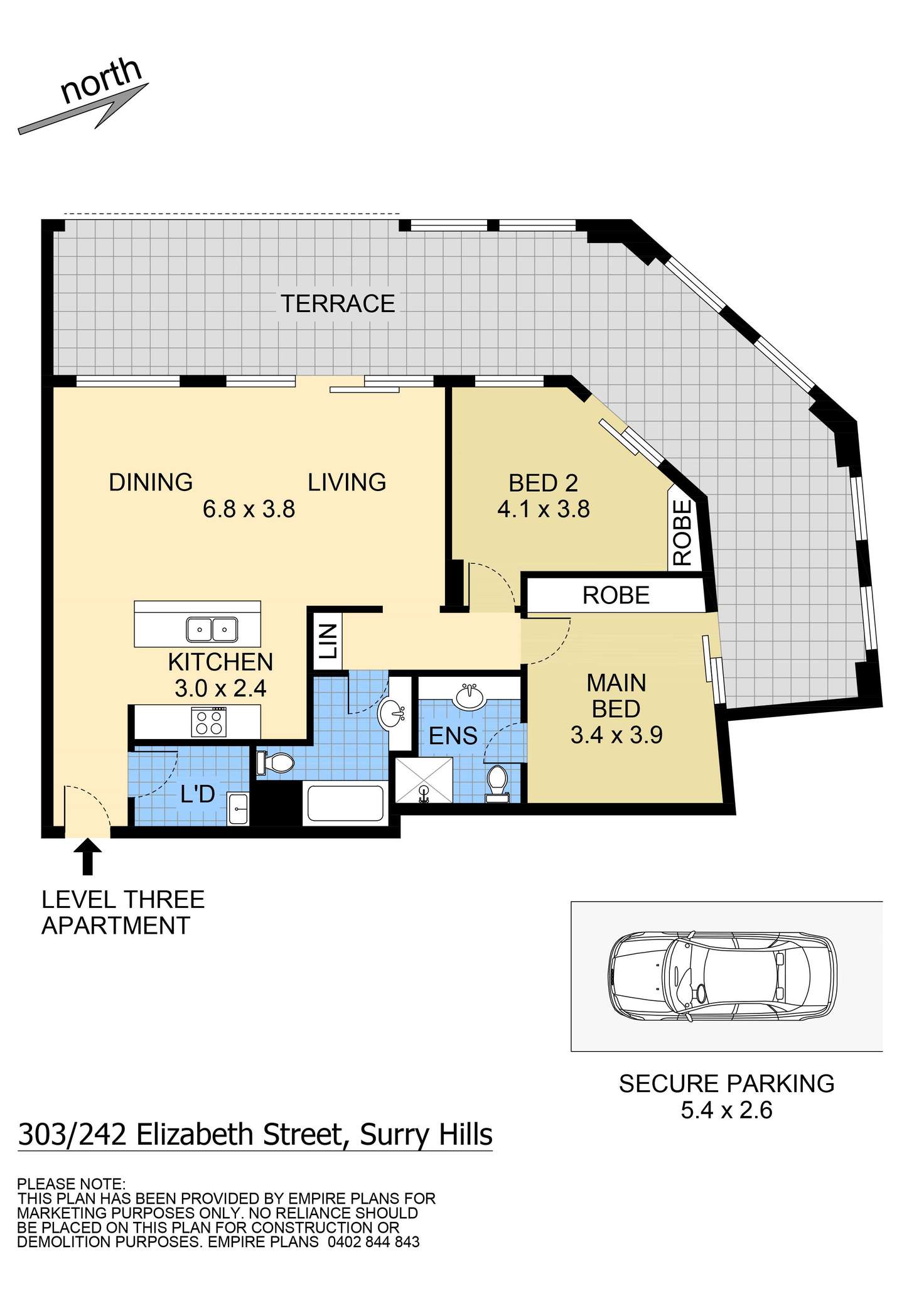 Floorplan of Homely apartment listing, 303/242 Elizabeth Street, Surry Hills NSW 2010