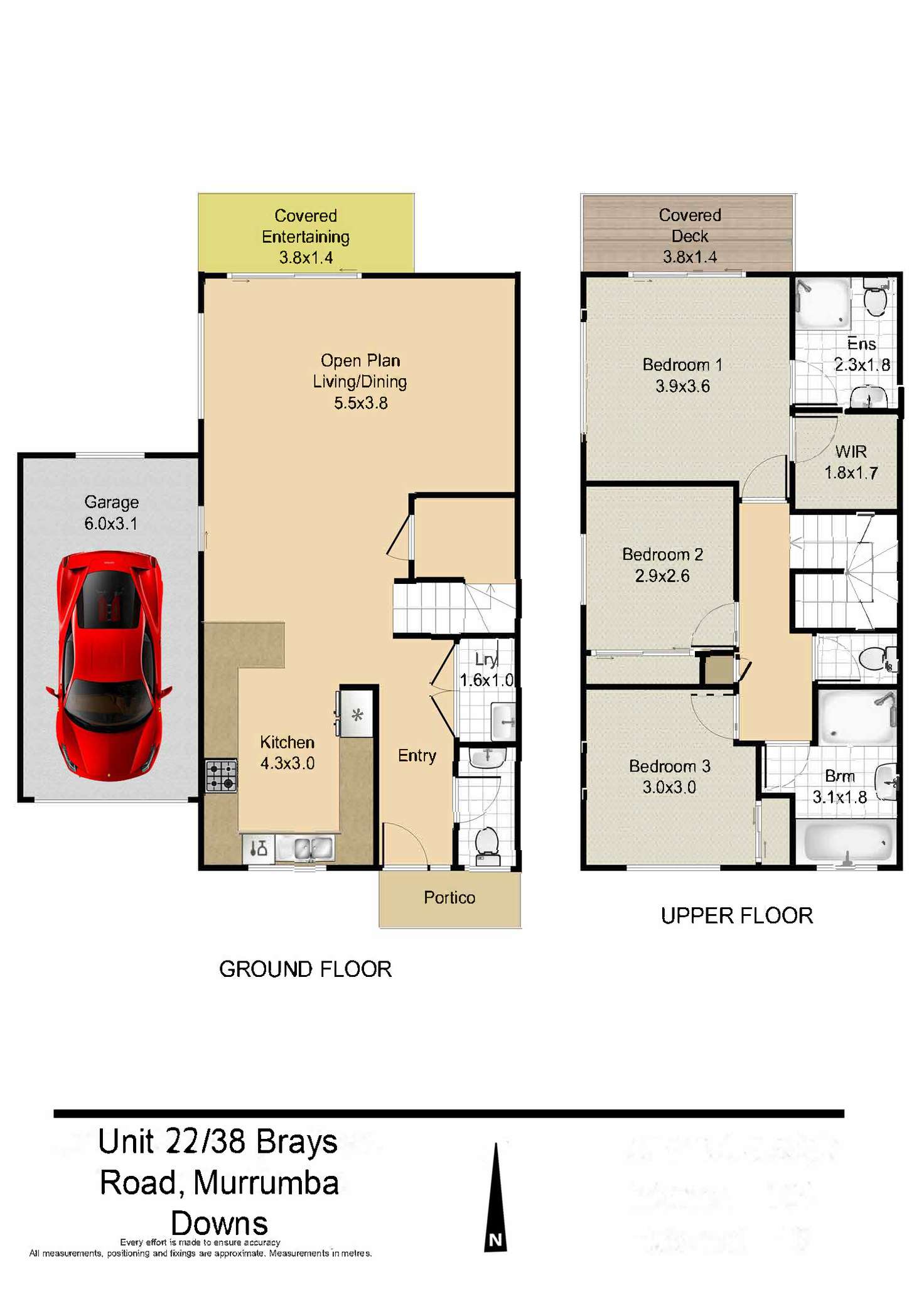 Floorplan of Homely townhouse listing, 23/38-48 Brays Road, Murrumba Downs QLD 4503