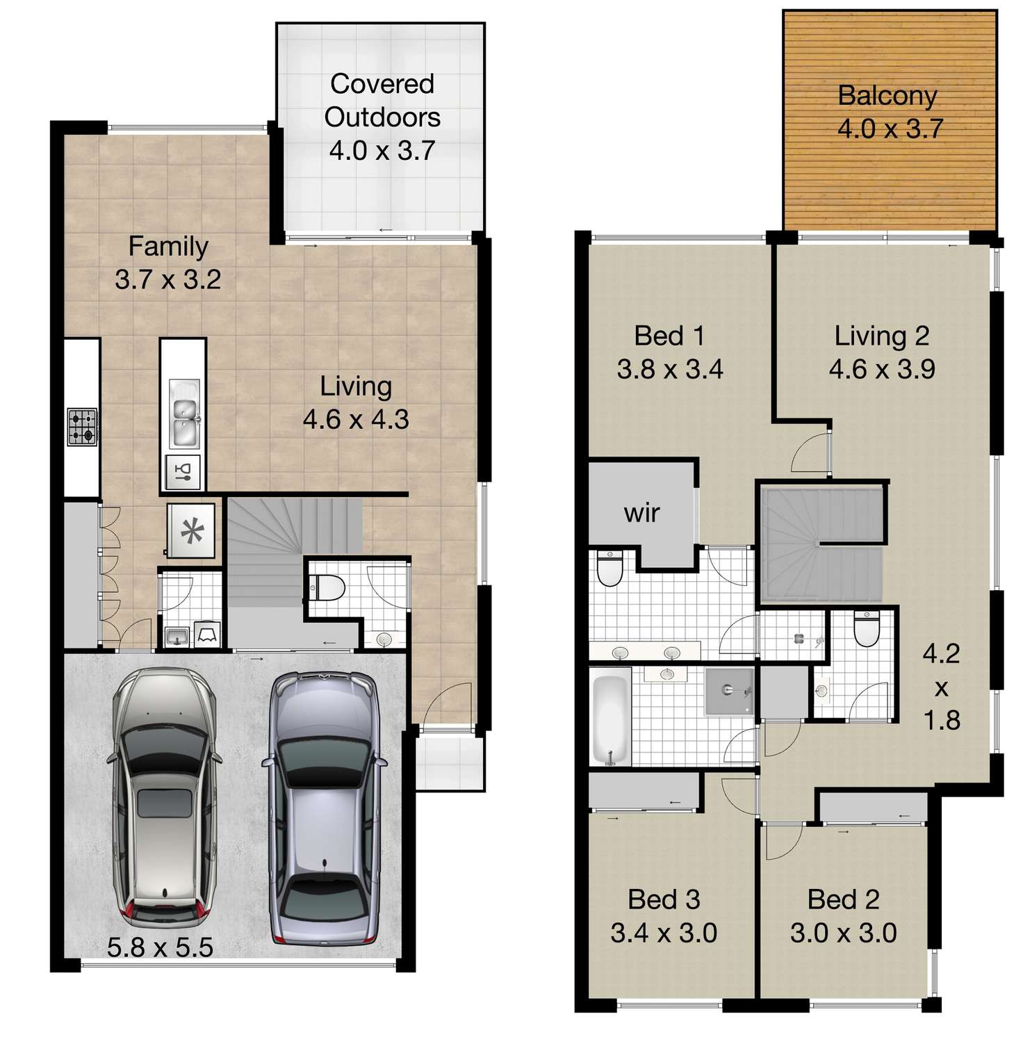 Floorplan of Homely townhouse listing, 22/2 Flametree Cct, Arundel QLD 4214