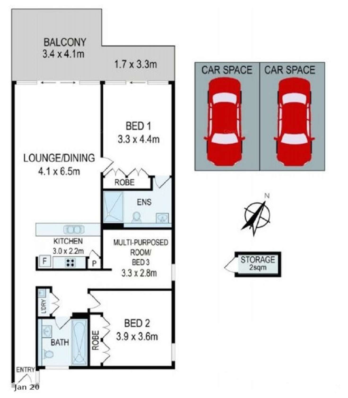 Floorplan of Homely apartment listing, 903/248 Coward Street, Mascot NSW 2020