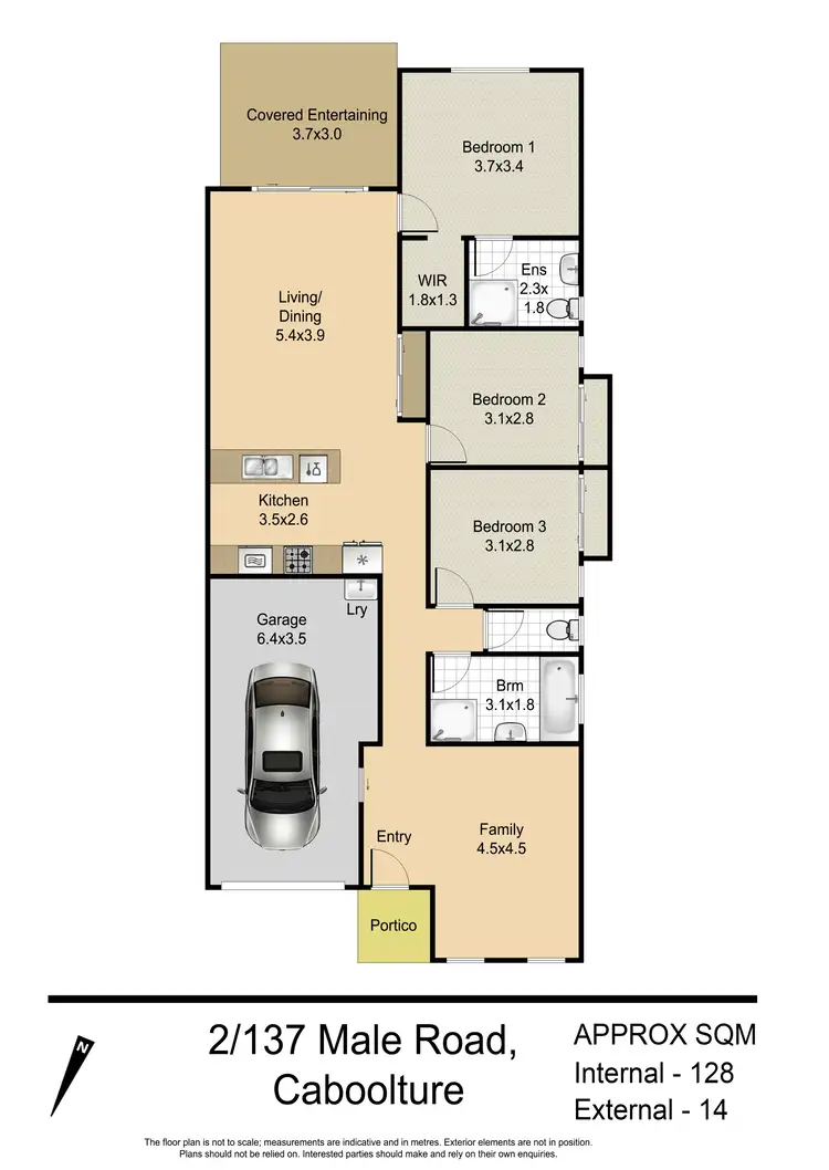 Floorplan of Homely semi-detached listing, 2/137 Male Rd, Caboolture QLD 4510