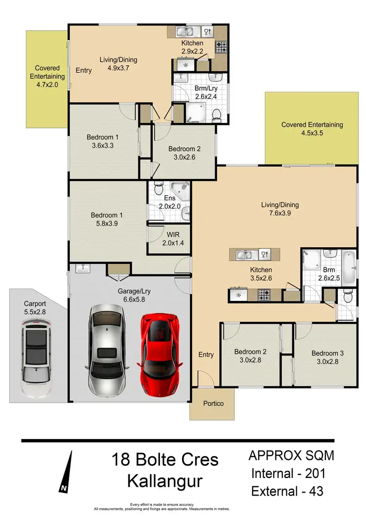Floorplan of Homely semi-detached listing, 18 Bolte Cres, Kallangur QLD 4503