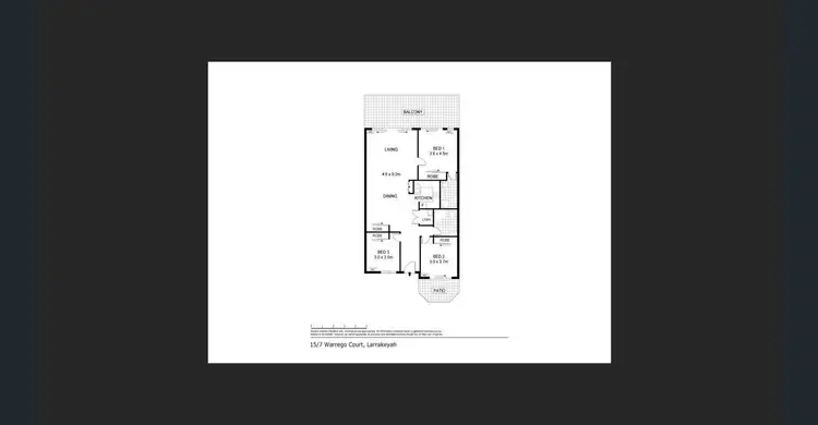 Floorplan of Homely apartment listing, UNIT 15/7 WARREGO COURT, Larrakeyah NT 820