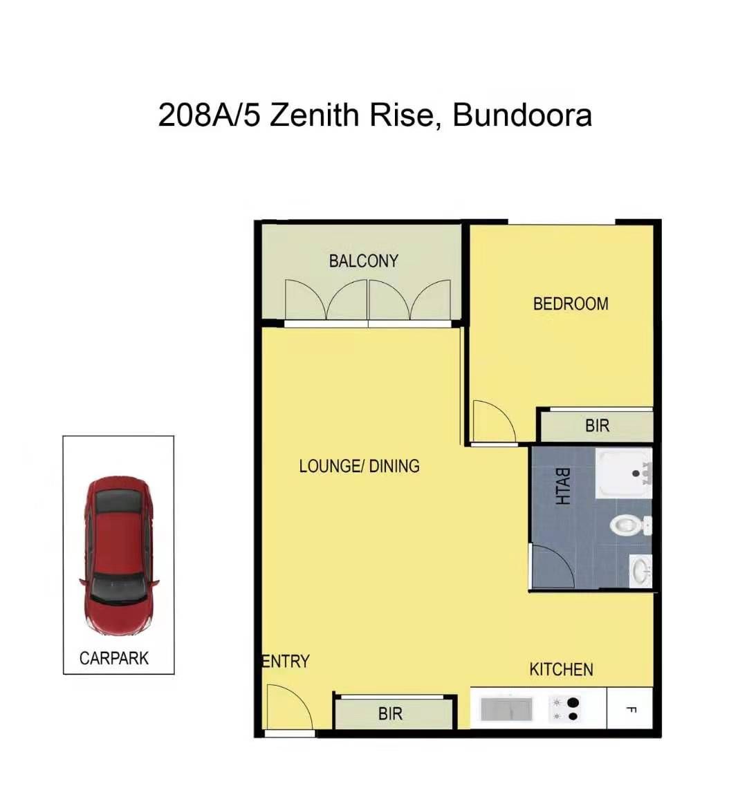 Floorplan of Homely apartment listing, 208/5 Zenith Rise, Bundoora VIC 3083