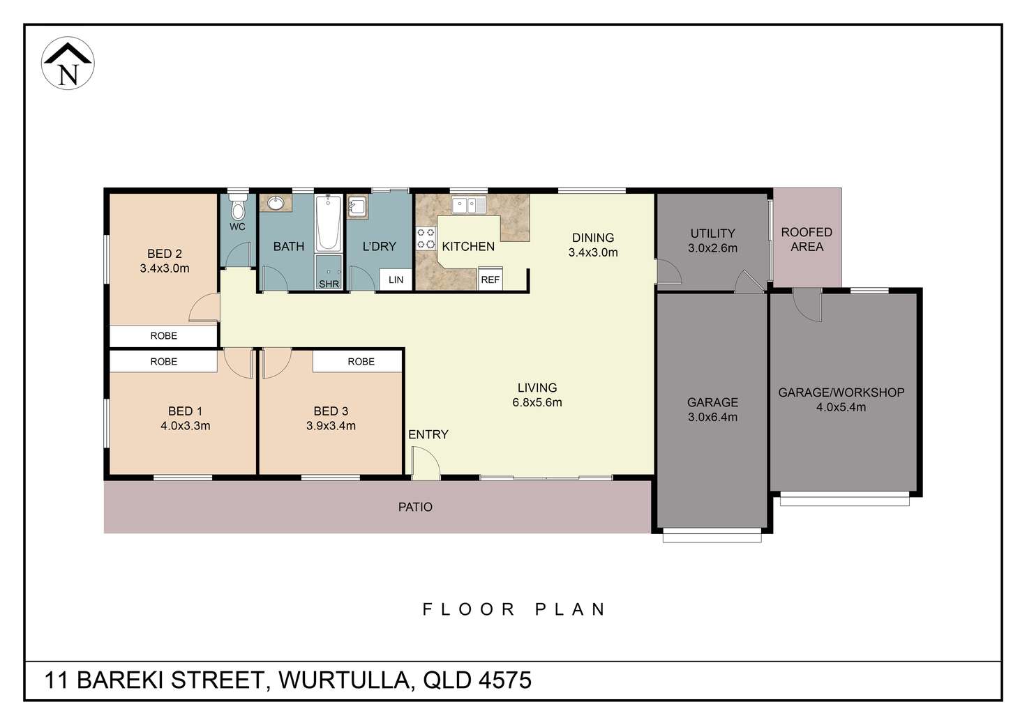 Floorplan of Homely house listing, 11 BAREKI STREET, Wurtulla QLD 4575