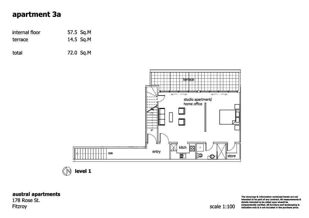 Floorplan of Homely unit listing, UNIT 3A/178 ROSE STREET, Fitzroy VIC 3065