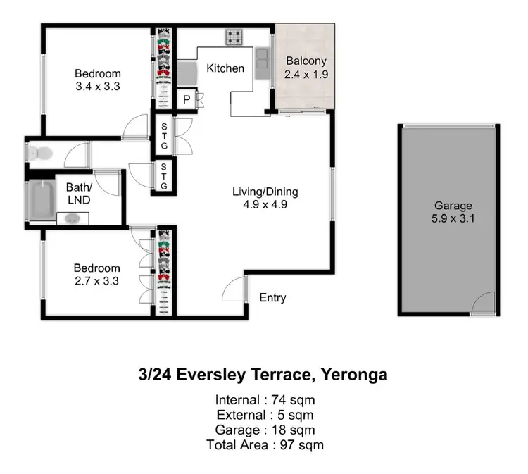 Floorplan of Homely unit listing, UNIT 3/24 EVERSLEY TERRACE, Yeronga QLD 4104