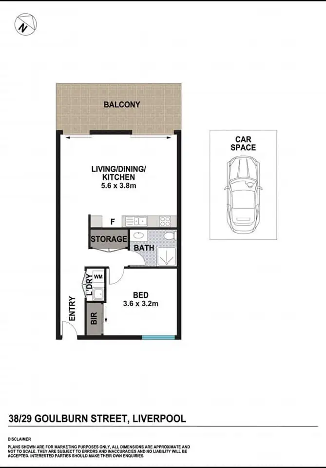 Floorplan of Homely unit listing, UNIT 38/29-31 Goulburn Street, Liverpool NSW 2170