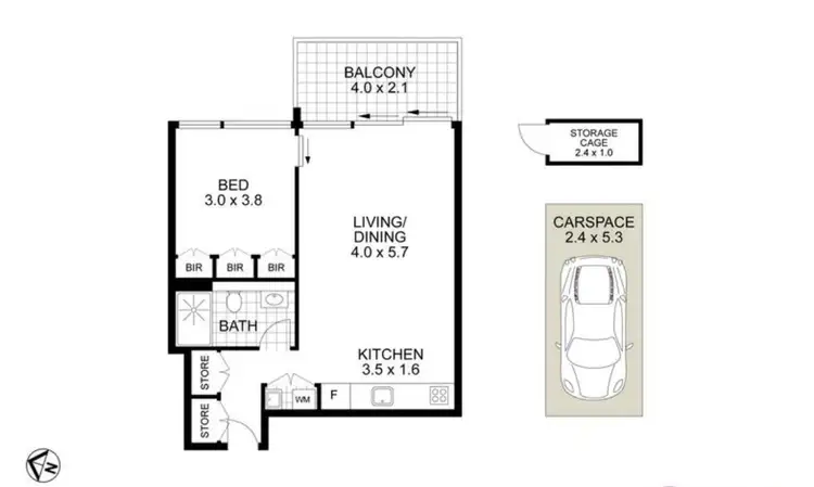 Floorplan of Homely unit listing, UNIT 803/245 Pacific Highway, North Sydney NSW 2060