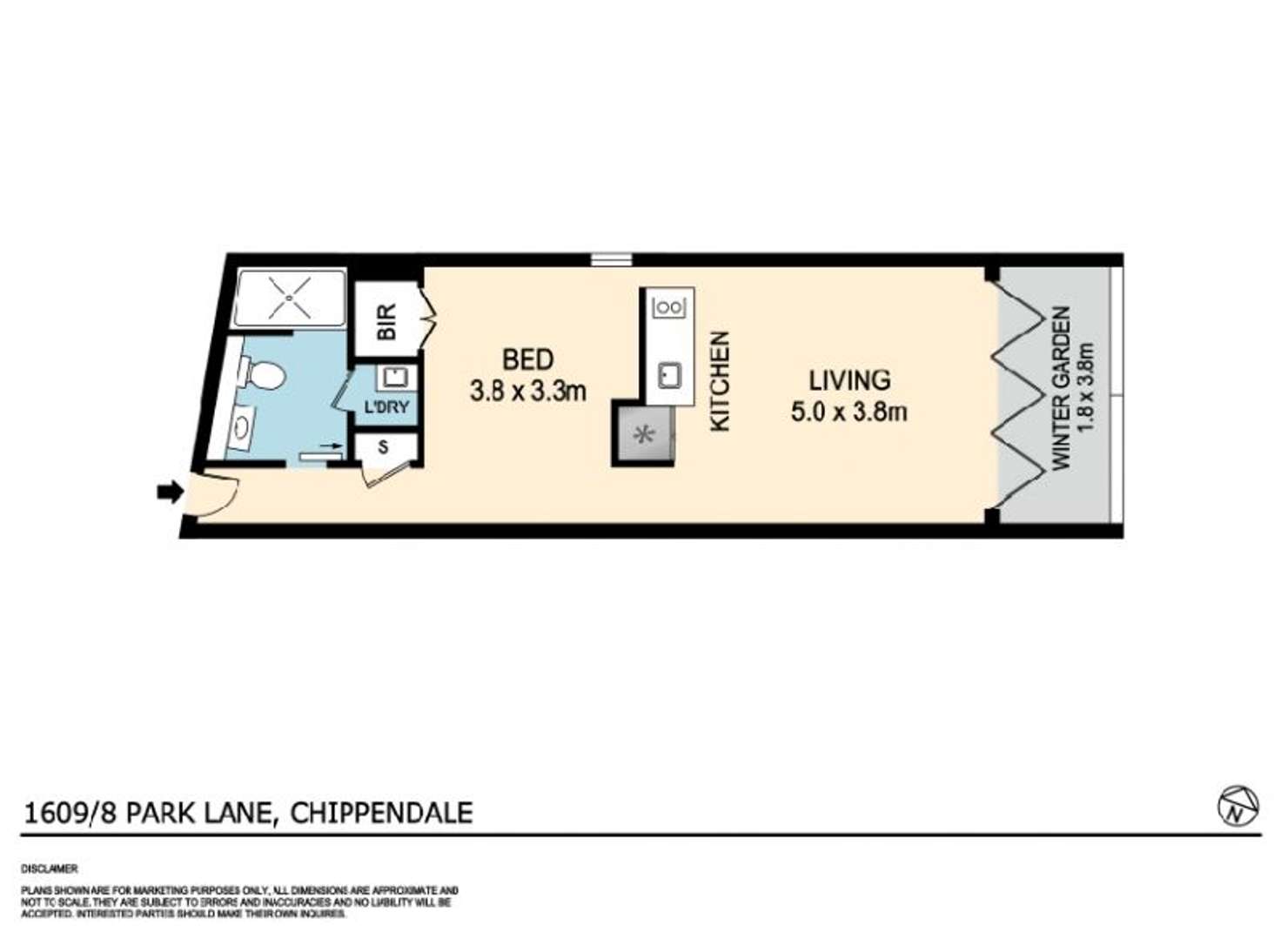 Floorplan of Homely apartment listing, 1609/8 Park Lane, Chippendale NSW 2008