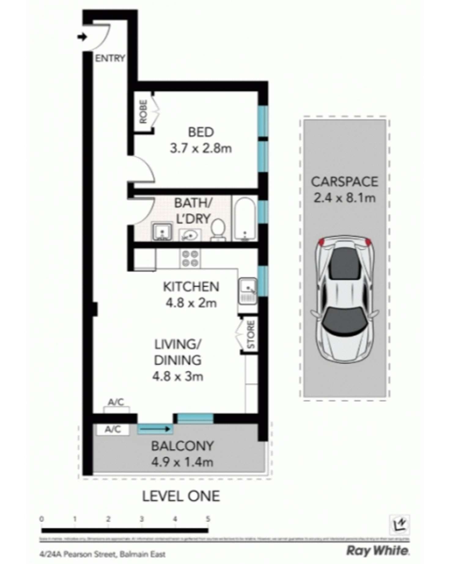 Floorplan of Homely unit listing, 4/24A Pearson Street, Balmain East NSW 2041
