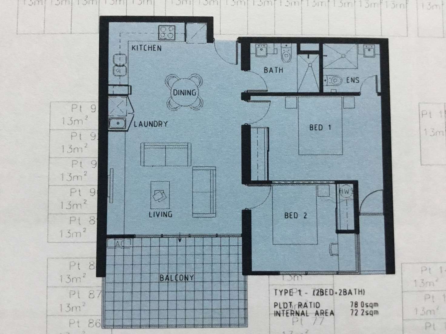 Floorplan of Homely apartment listing, 705/5 Streatley Road, Lathlain WA 6100