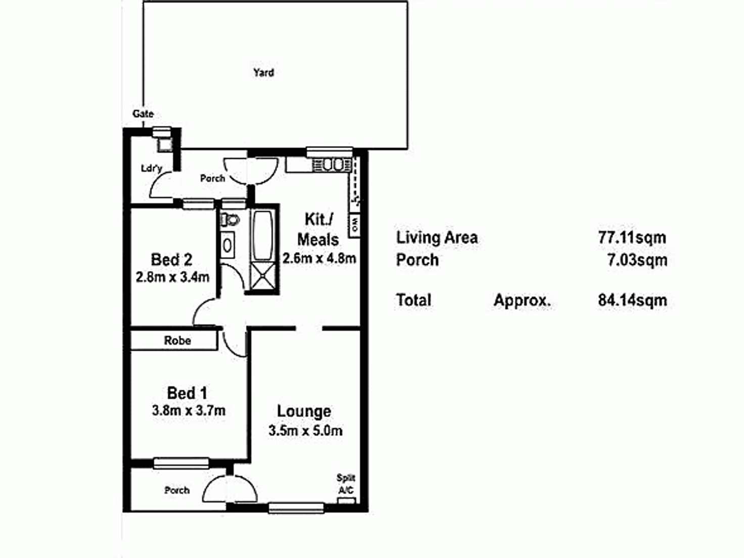 Floorplan of Homely unit listing, 2/32 MItton Avenue, Henley Beach SA 5022