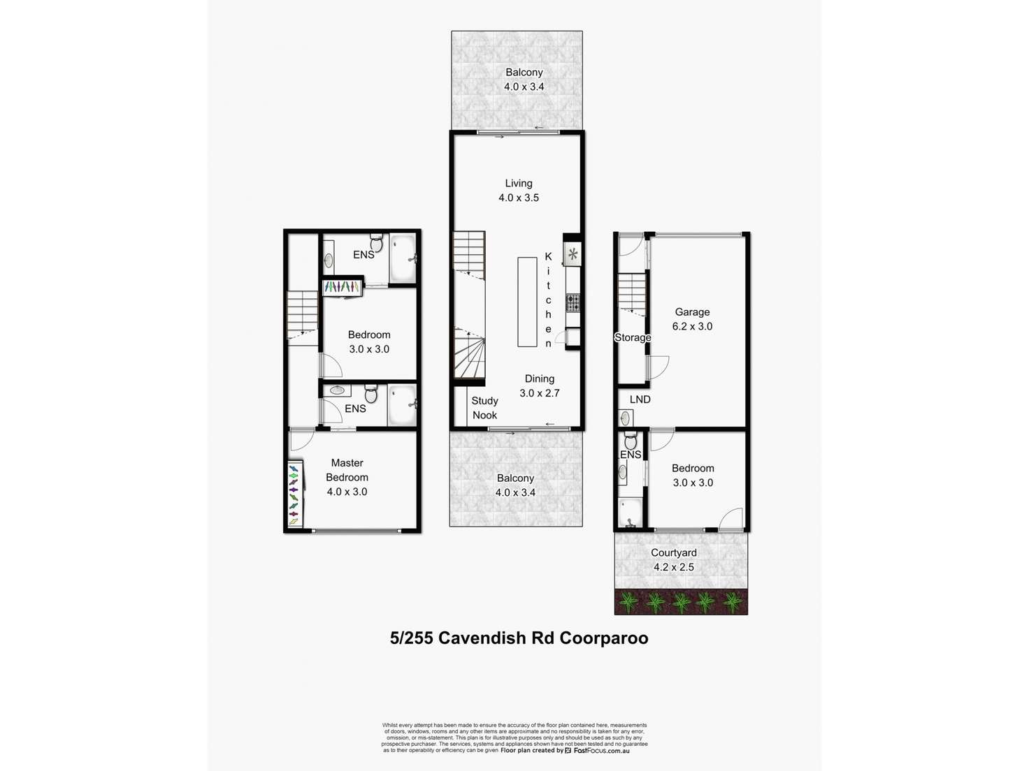 Floorplan of Homely townhouse listing, 1/255 Cavendish Road, Coorparoo QLD 4151