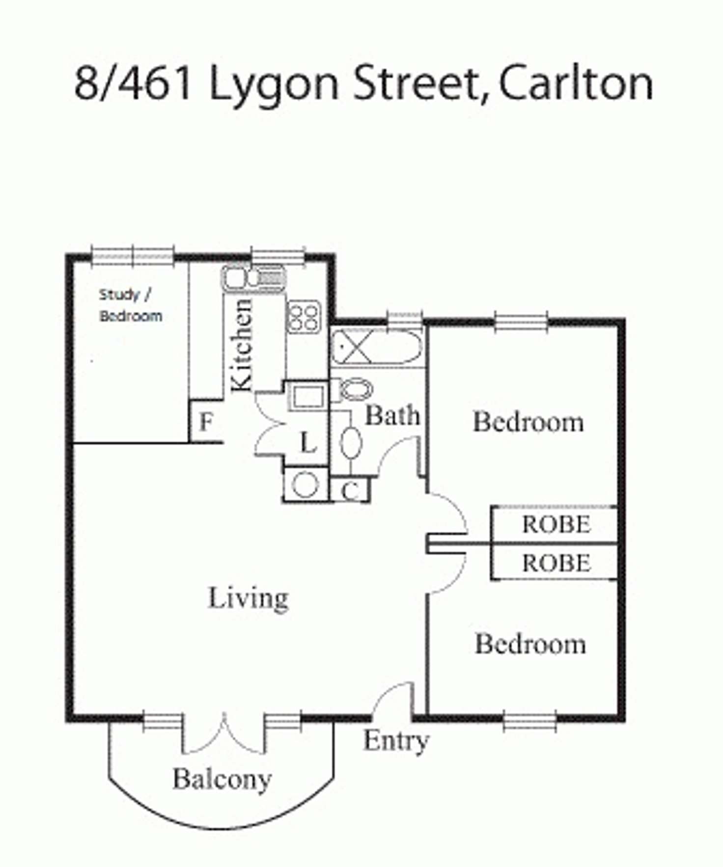 Floorplan of Homely apartment listing, 8/461 Lygon Street, Carlton VIC 3053