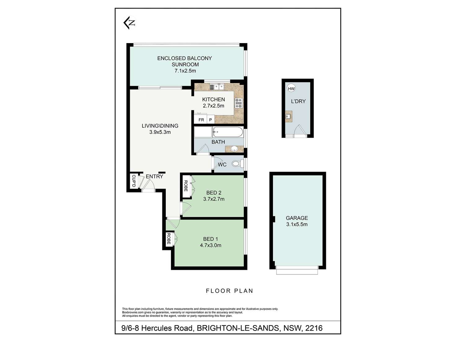 Floorplan of Homely apartment listing, 9/6-8 Hercules Road, Brighton-le-sands NSW 2216