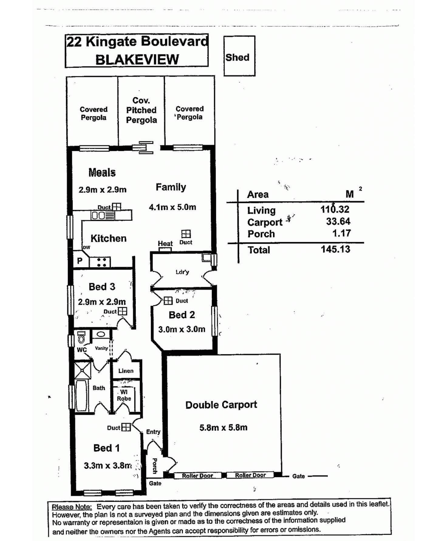 Floorplan of Homely house listing, 22 Kingate Boulevard, Blakeview SA 5114