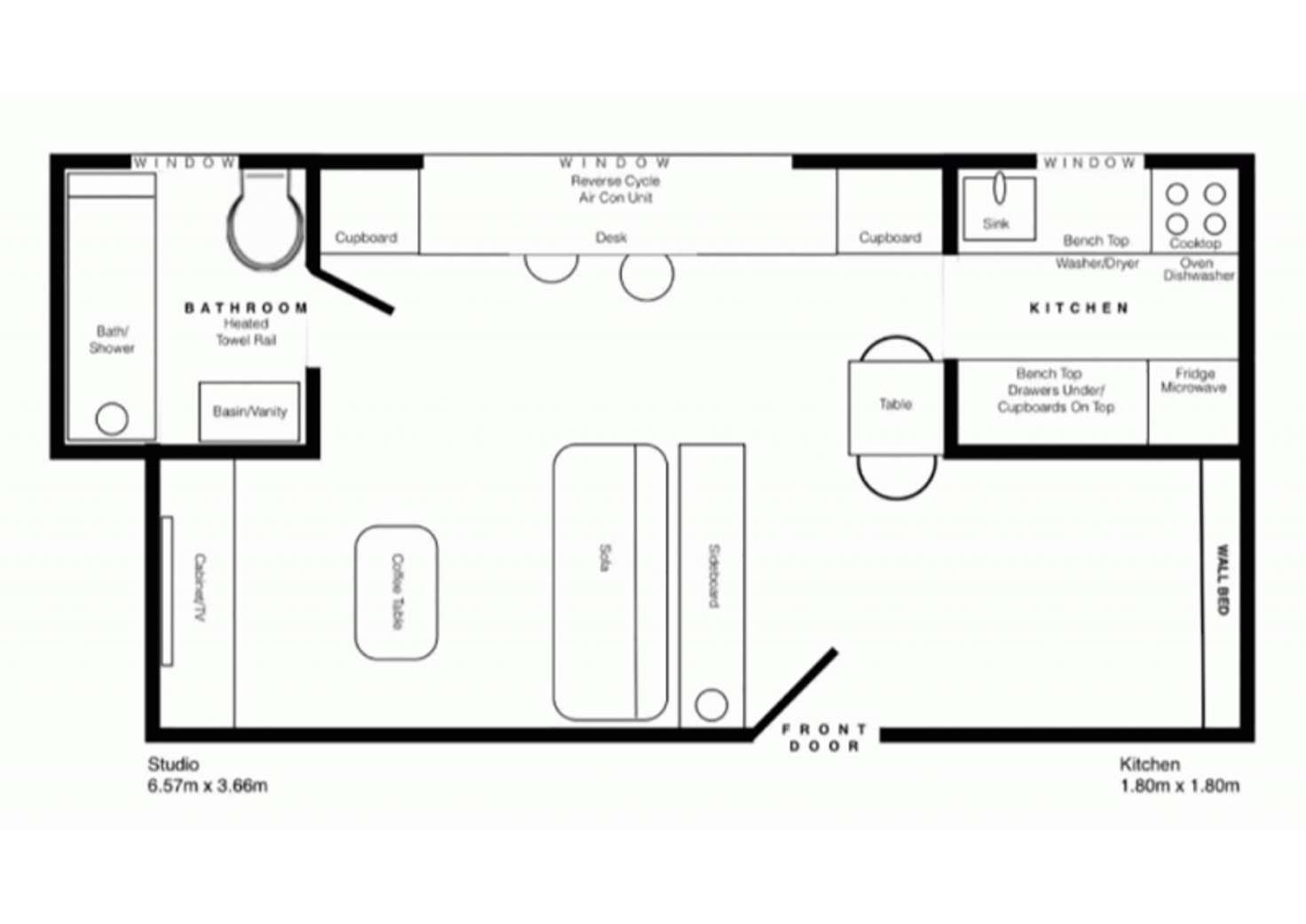 Floorplan of Homely studio listing, 117D Macleay Street, Potts Point NSW 2011