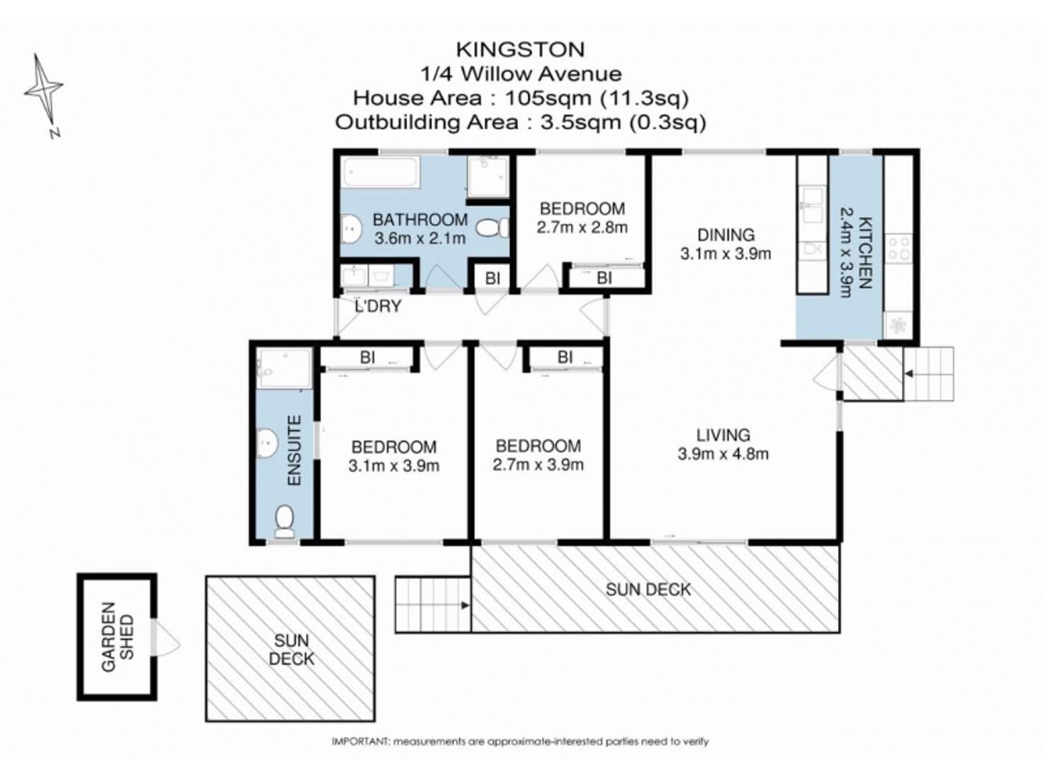 Floorplan of Homely unit listing, 1/4 Willow Avenue, Kingston TAS 7050