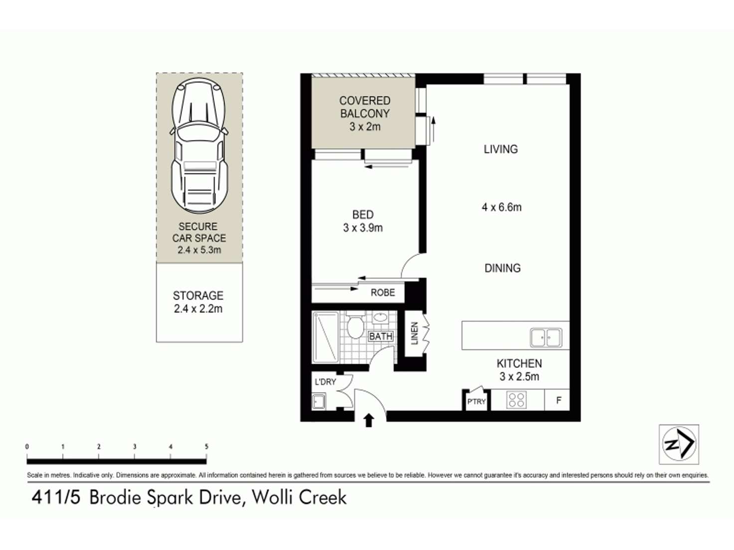 Floorplan of Homely apartment listing, 411/5 Brodie Spark Drive, Wolli Creek NSW 2205