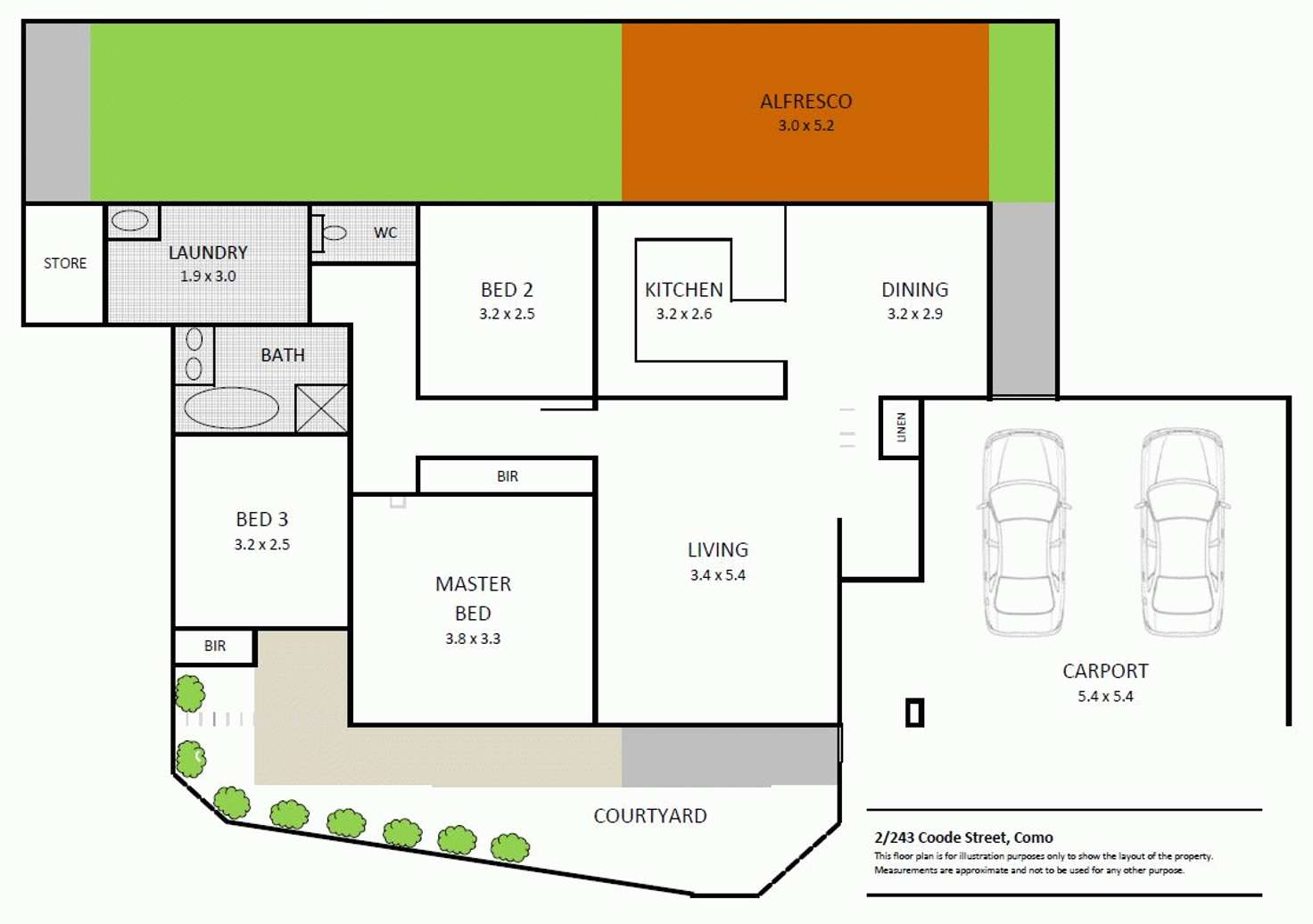 Floorplan of Homely villa listing, 2/243 Coode Street, Como WA 6152