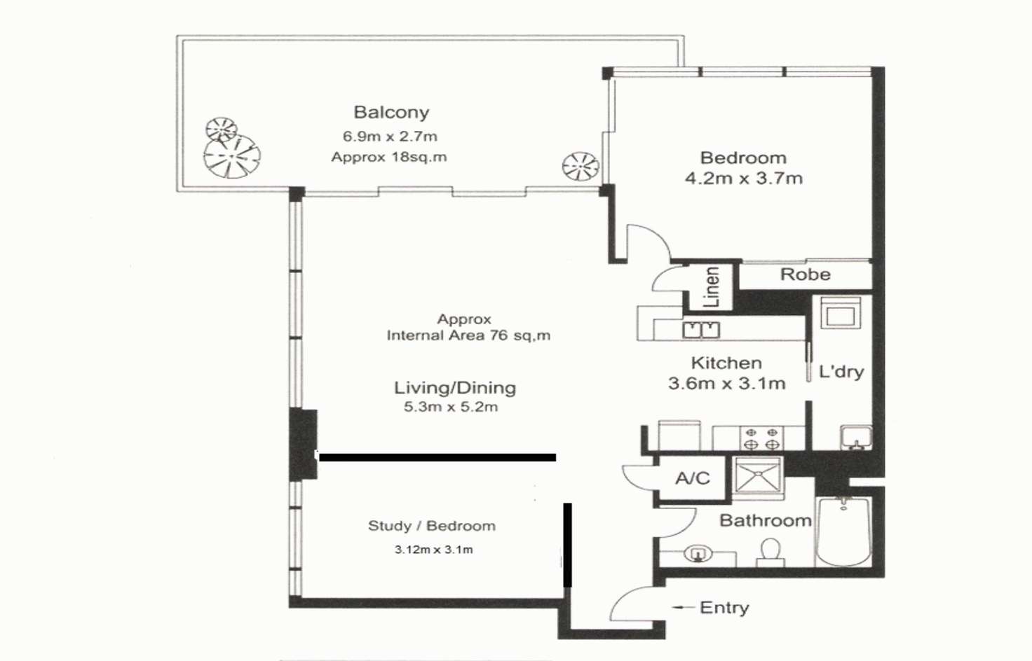 Floorplan of Homely unit listing, 804/1 Como Crescent, Southport QLD 4215