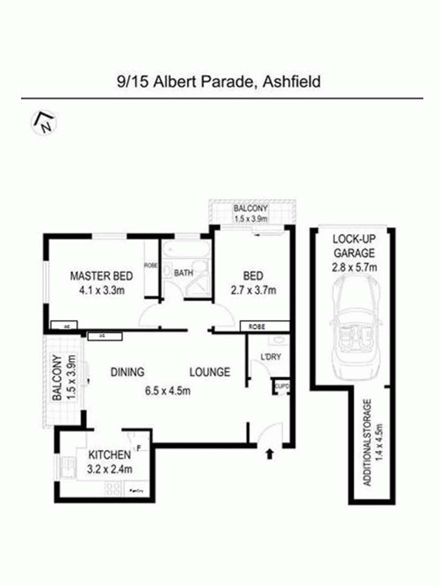 Floorplan of Homely apartment listing, 9/15-17 Albert Parade, Ashfield NSW 2131