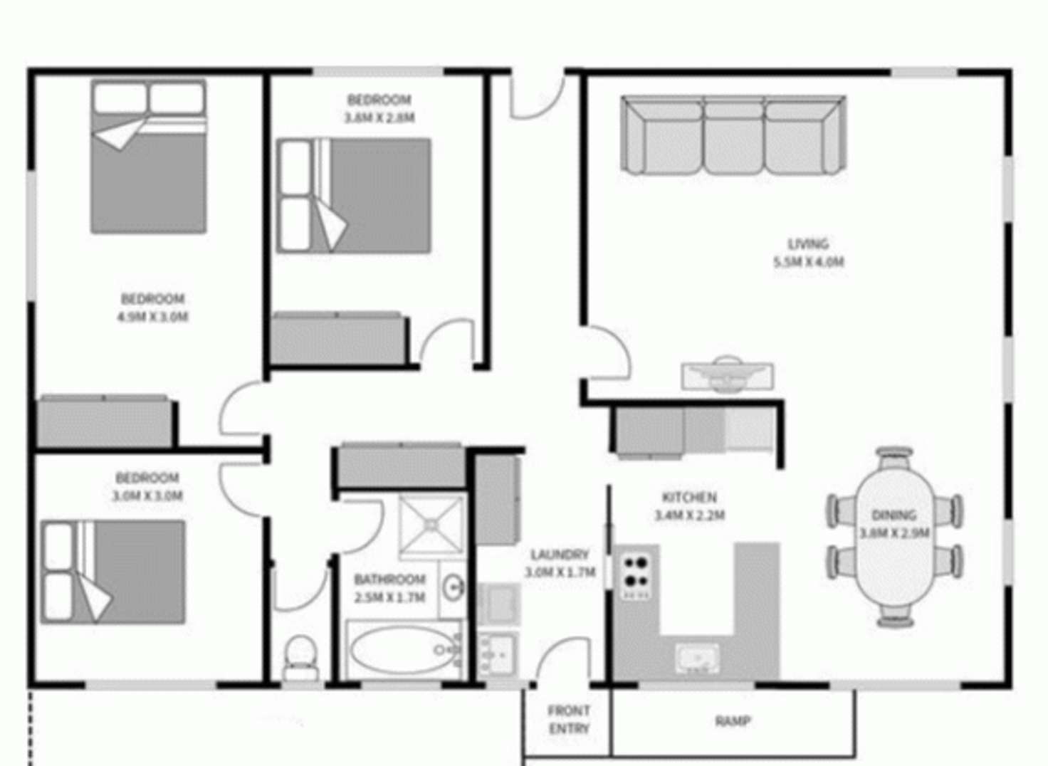 Floorplan of Homely unit listing, 1/32 Kerry Court, Summerhill TAS 7250