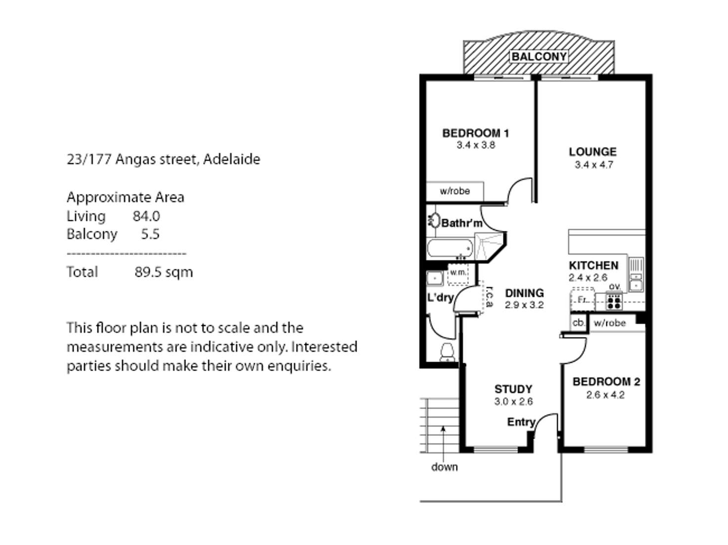 Floorplan of Homely apartment listing, 23/177 Angas Street, Adelaide SA 5000