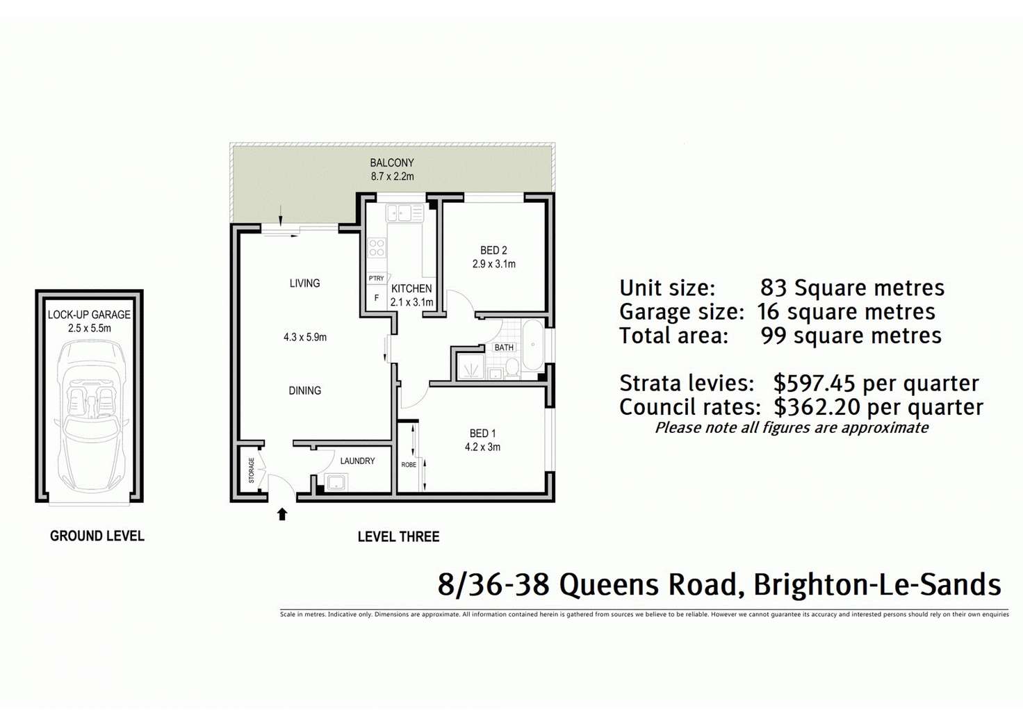 Floorplan of Homely unit listing, 8/36-40 Queens Road, Brighton-Le-Sands NSW 2216
