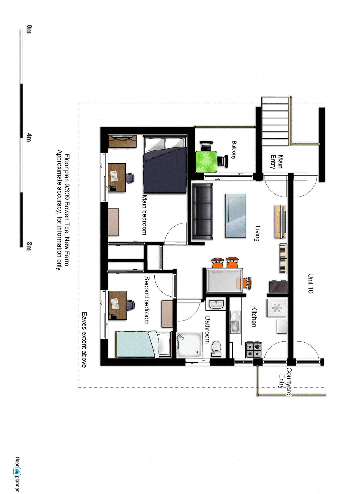 Floorplan of Homely unit listing, 9/309 Bowen Terrace, New Farm QLD 4005