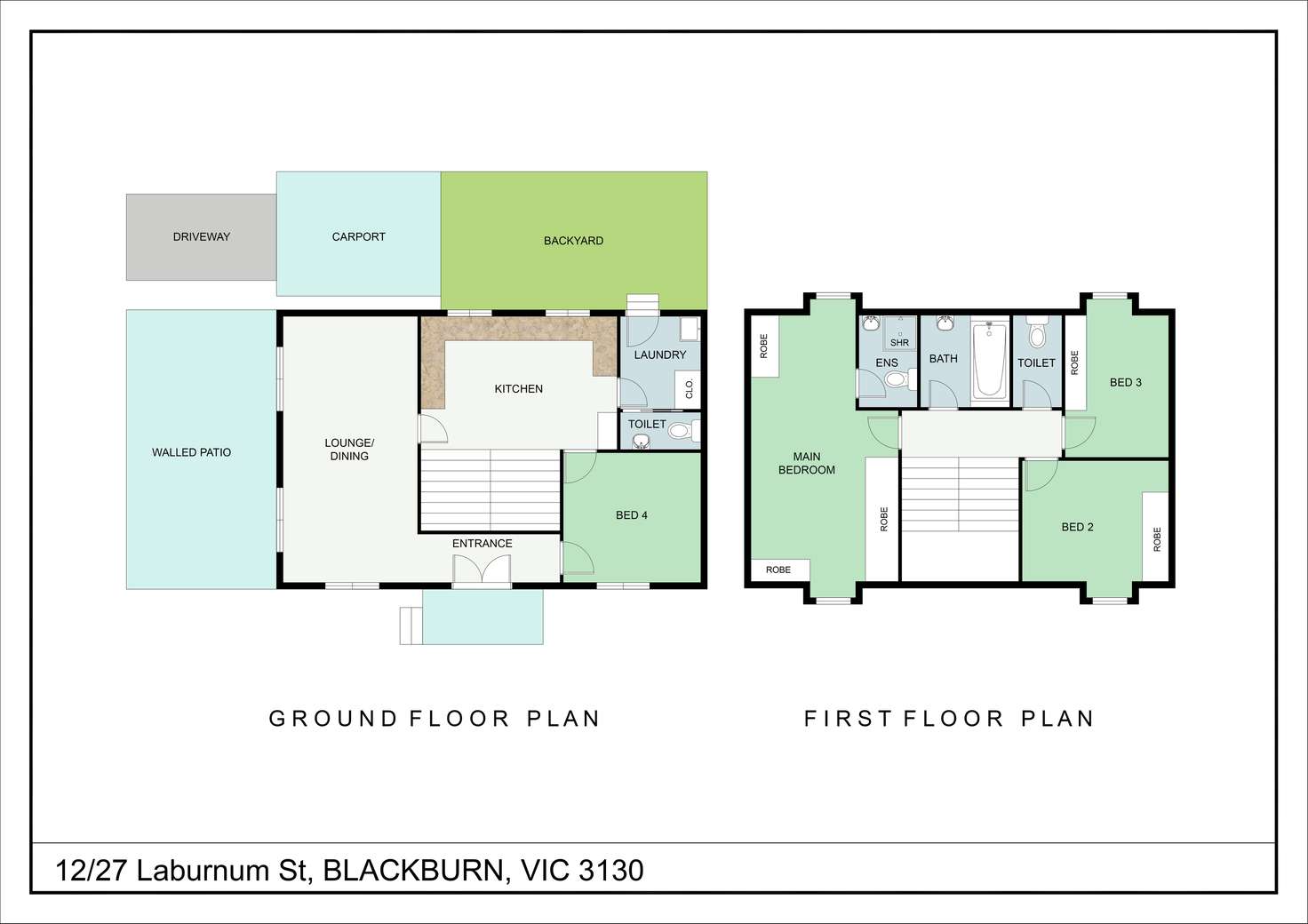 Floorplan of Homely townhouse listing, 12/27 Laburnum St, Blackburn VIC 3130