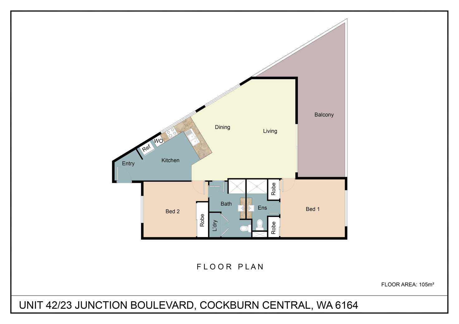 Floorplan of Homely apartment listing, UNIT 42/23 JUNCTION BOULEVARD, Cockburn Central WA 6164