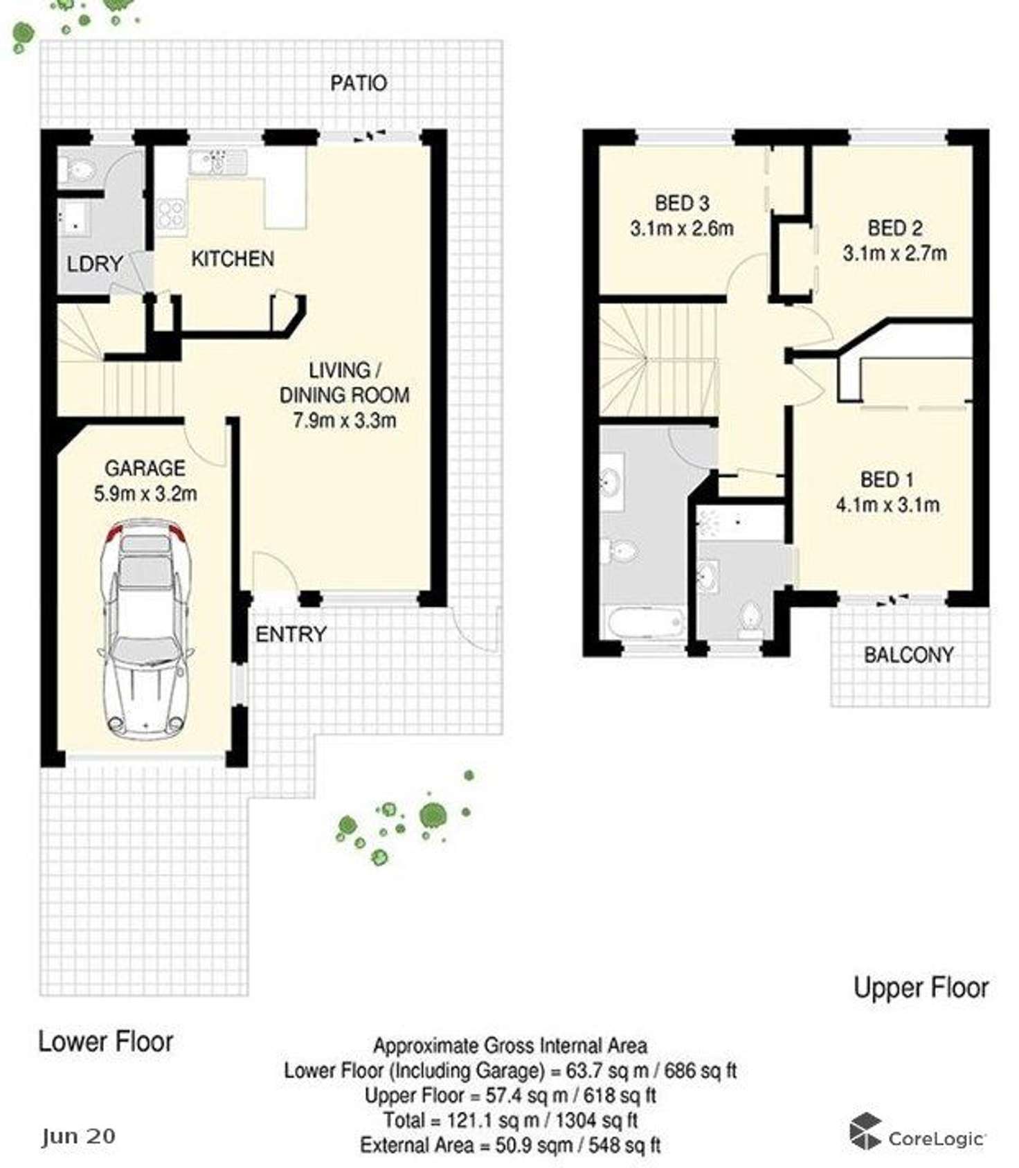 Floorplan of Homely townhouse listing, UNIT 106/28 MORIARTY PLACE, Bald Hills QLD 4036