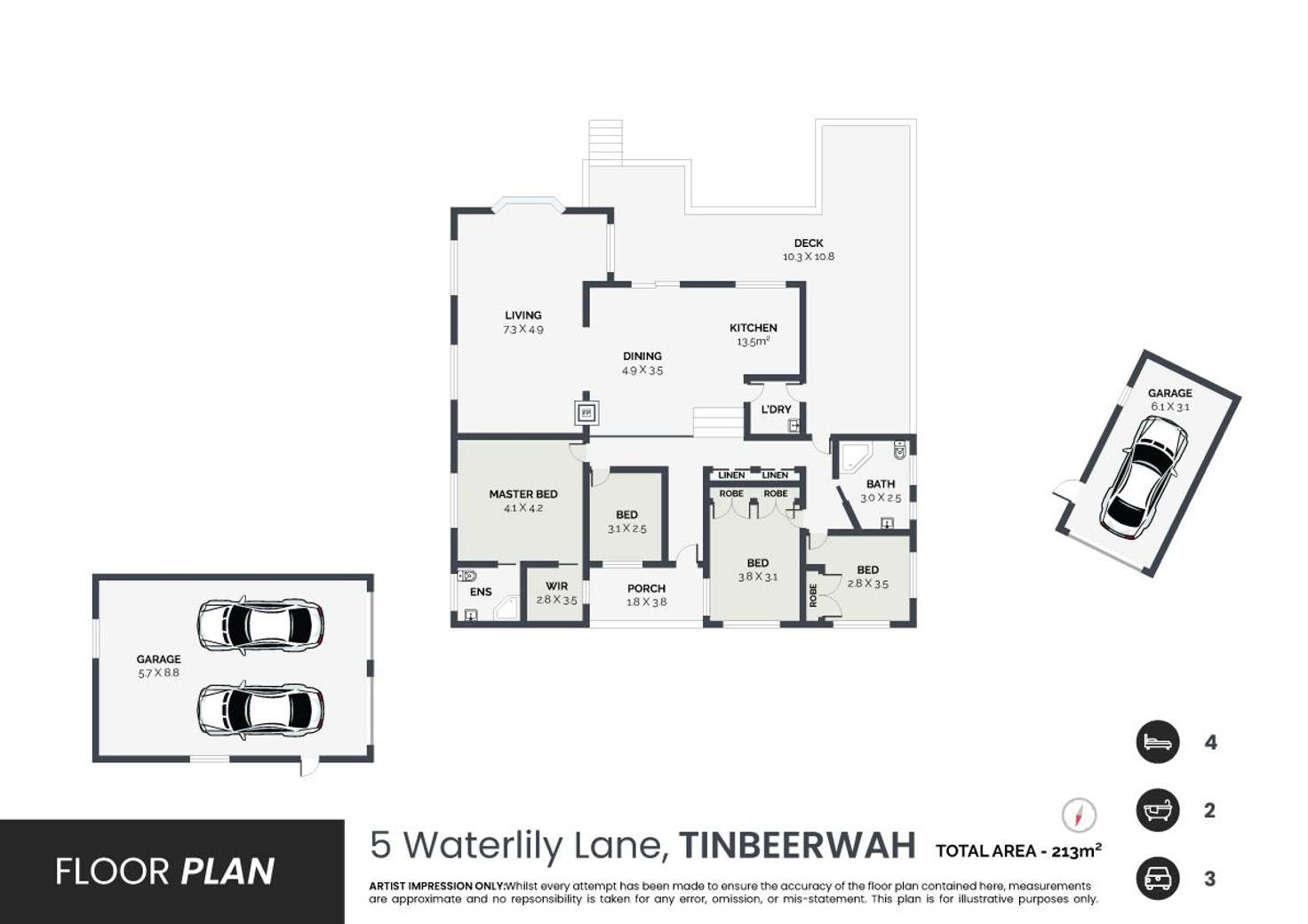 Floorplan of Homely house listing, 5 WATERLILY LANE, Tinbeerwah QLD 4563