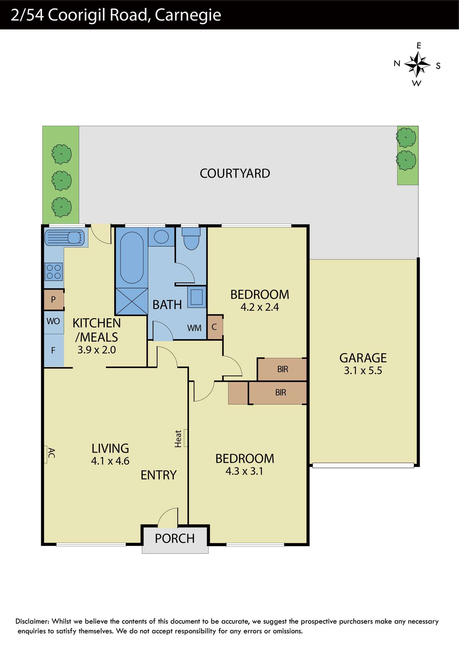 Floorplan of Homely unit listing, UNIT 2/54 COORIGIL ROAD, Carnegie VIC 3163