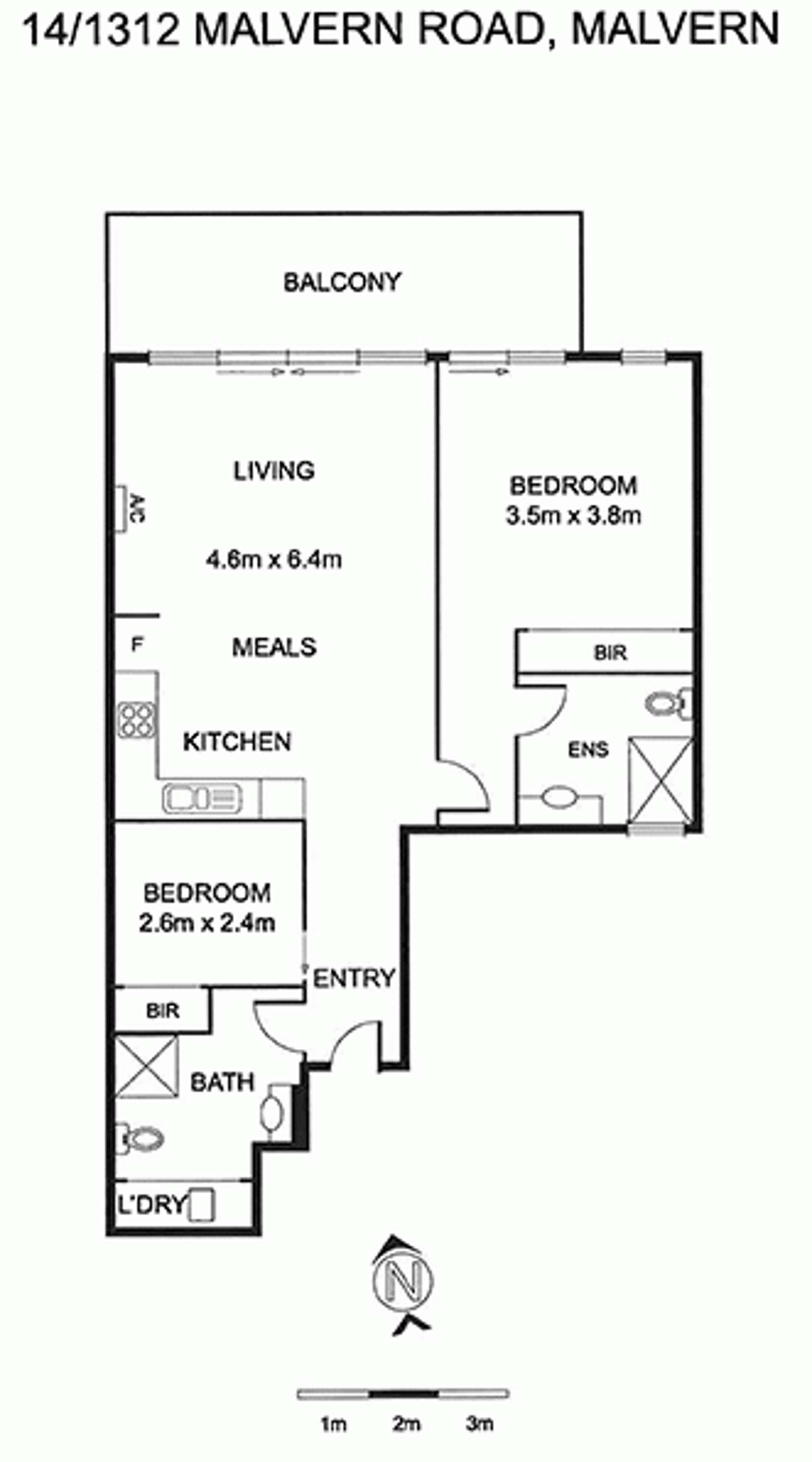 Floorplan of Homely apartment listing, 301/1314 Malvern Road, Malvern VIC 3144