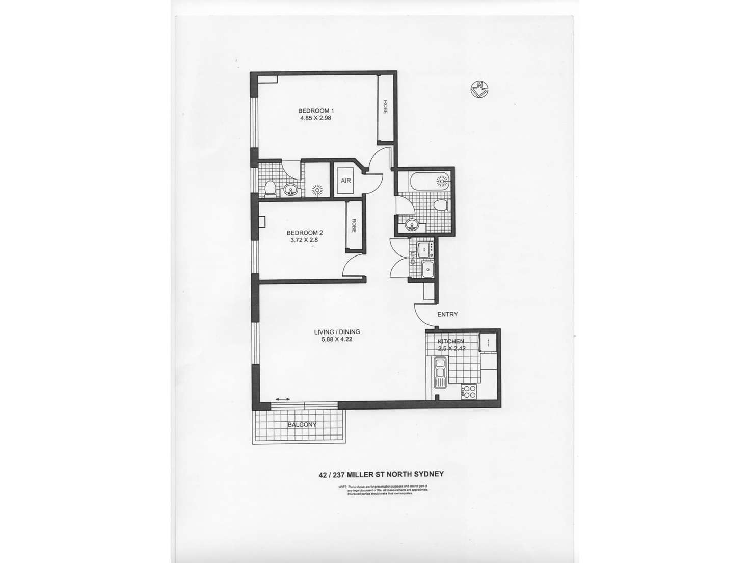 Floorplan of Homely apartment listing, 42/237 Miller Street, North Sydney NSW 2060